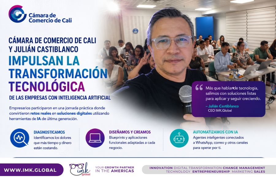 Cámara de Comercio de Cali y Julián Castiblanco impulsan la transformación tecnológica de las empresas con IA